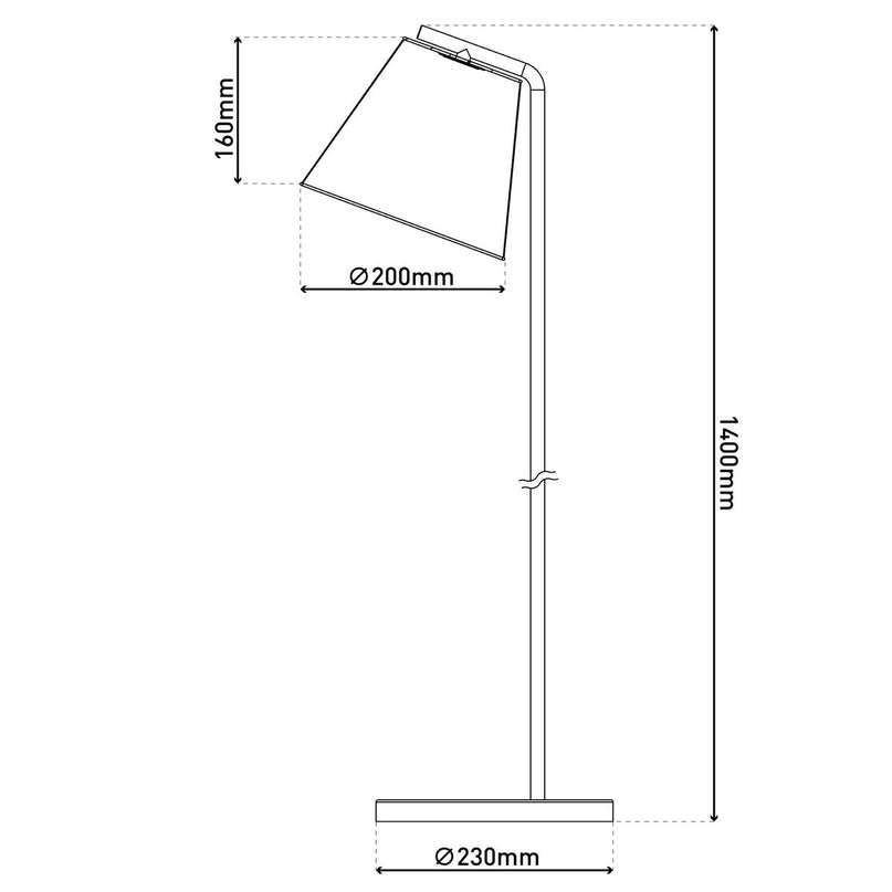 Staande lamp "Korie", vloerlamp gemaakt van zwart in zwart, met E27 -aansluiting, 140 cm hoog, voor de woonkamer en kantoor.