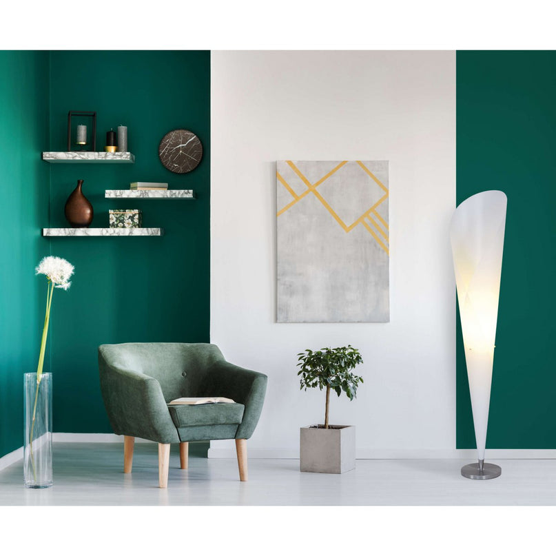 Staande lamp "tulpen" gemaakt van metaal en wit plastic, e27 socket, verlichting voor woonkamer, eetkamer of kantoor