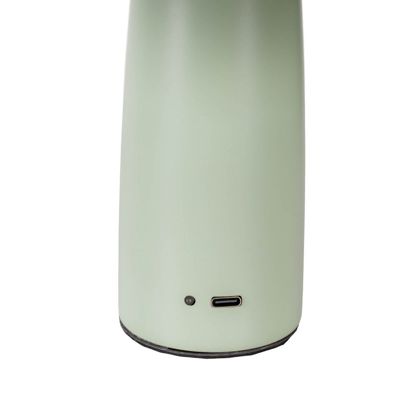 Draadloos tafellicht "Pilu", 16,5 cm hoog, boven Ø van 15 cm, metaal in mint, wit plastic, geïntegreerde LED's, 280 lumen, dimbaar door aanraaksensor, warm wit wit wit