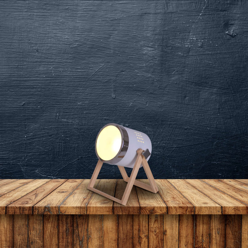 Tafellamp "Tim" wit/satijn h: 28cm