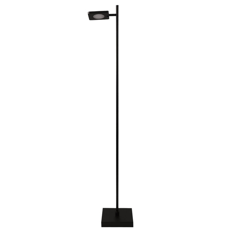 LED-batterij staande lamp "Lupa", 135 cm hoog, aluminium zwart en plastic, geïntegreerde LED's, 2400 lm, dimable, CCT-functie, 3000-6500 K, RGB lichtwisselaar