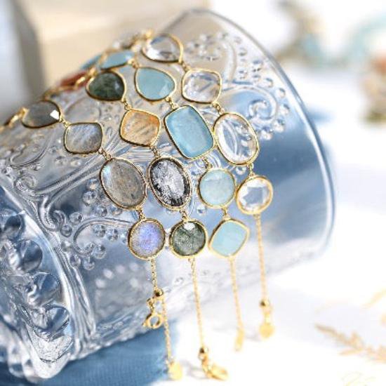 Rainbow Quartz kristallen kralen 5-stenen armbanden