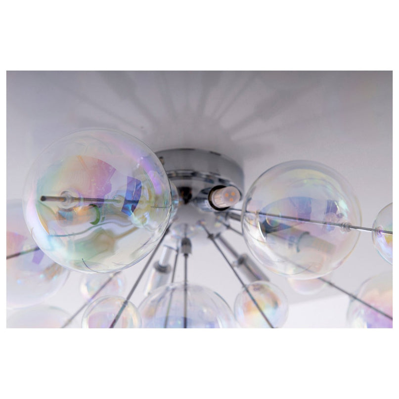 Plafondlamp "explosie" iris gemaakt van metaal en glas, G9 -versies, plafondlamp voor eetkamer, woonkamer, gang of kantoor, Ø57 cm