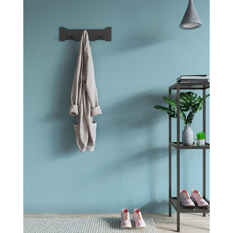 Gorillz Triangle Three - Industrieel - Wandkapstok - 3 Kapstokhaken - Zwart