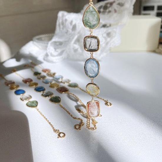 Rainbow Quartz kristallen kralen 5-stenen armbanden