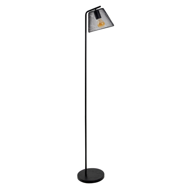 Staande lamp "Korie", vloerlamp gemaakt van zwart in zwart, met E27 -aansluiting, 140 cm hoog, voor de woonkamer en kantoor.