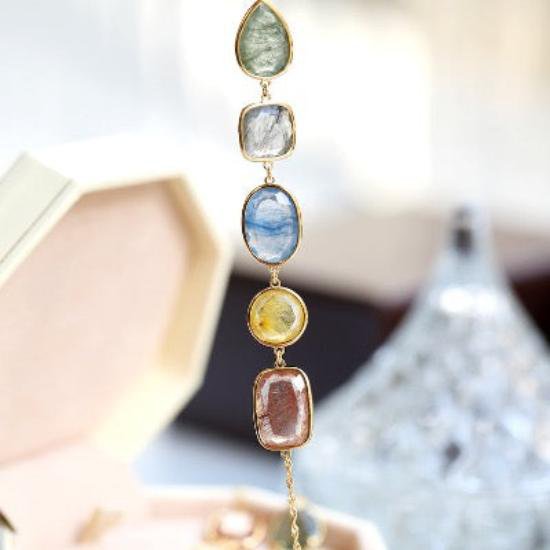 Rainbow Quartz kristallen kralen 5-stenen armbanden