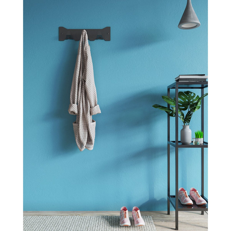 Gorillz Triangle Three - Industrieel - Wandkapstok - 3 Kapstokhaken - Zwart