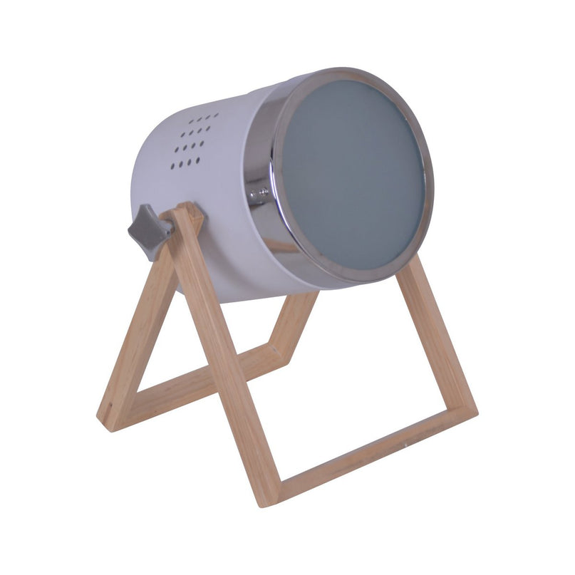 Tafellamp "Tim" wit/satijn h: 28cm