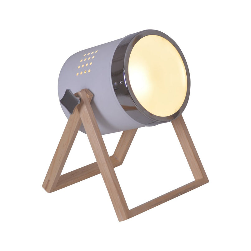 Tafellamp "Tim" wit/satijn h: 28cm