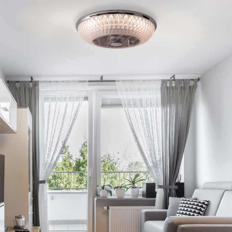 LED -plafondlicht "Viento" met ventilator, gemaakt van metaal en plastic, met geïntegreerde LED's, verlichting voor woonkamers of kantoor