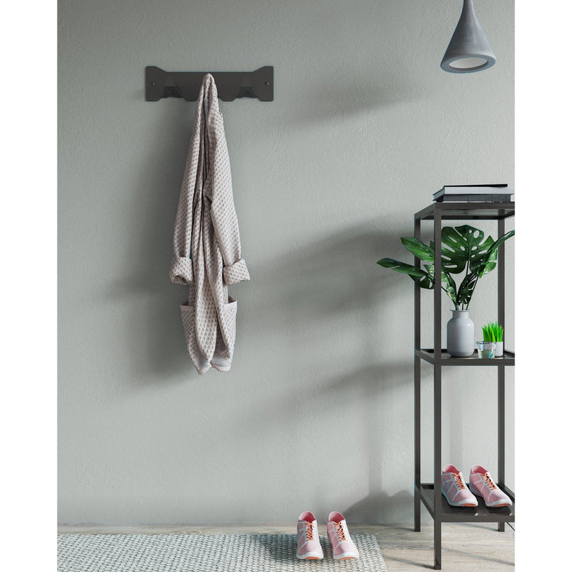 Gorillz Triangle Three - Industrieel - Wandkapstok - 3 Kapstokhaken - Zwart