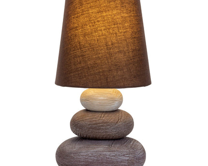 Keramische tafellamp "Stoney", keramische tafellamp in bruin, met E14 -aansluiting, tafellamp voor eetkamer, woonkamer, gang of kantoor, of als een bedlamp, 31 cm hoog