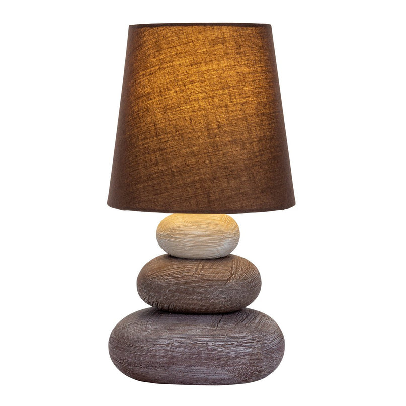Keramische tafellamp "Stoney", keramische tafellamp in bruin, met E14 -aansluiting, tafellamp voor eetkamer, woonkamer, gang of kantoor, of als een bedlamp, 31 cm hoog