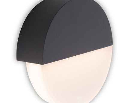 LED -wandlamp "Sobrio", gemaakt van metaal en plastic in antraciet, met geïntegreerde LED