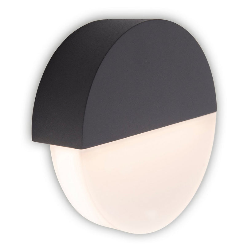 LED -wandlamp "Sobrio", gemaakt van metaal en plastic in antraciet, met geïntegreerde LED