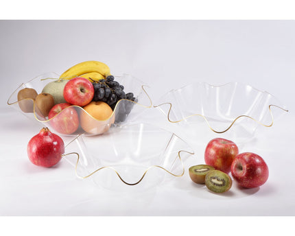 Acryl fruit gesneden 40 cm gouden rand