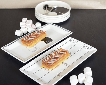Zwart -witte bakjes met kattenontwerp - veel van 2