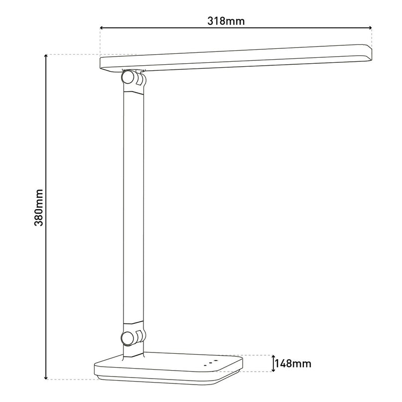 LED -tafellamp "Mover" zwart, metaal en plastic, 38 cm hoog, opladen, dimpelbaar, CCT -kleurwisselaar