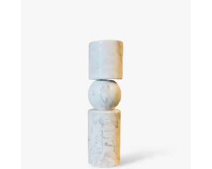 KANDELAAR | MARBLE | WHITE M H29.5cm*W8cm D 8cm Reversible for flower arrangement