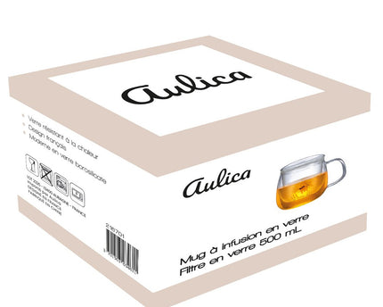 Glazen infusiemok met glazen filter 550 ml
