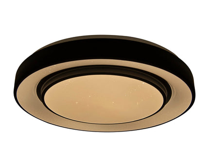 LED -plafondlamp "Monterey" Ø 47,5 cm, vele functies, gemaakt van metaal en plastic in het zwart, met geïntegreerde LED's, verlichting voor woonkamers, gang of kantoor