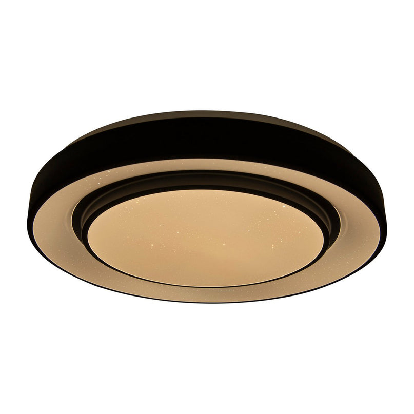 LED -plafondlamp "Monterey" Ø 47,5 cm, vele functies, gemaakt van metaal en plastic in het zwart, met geïntegreerde LED's, verlichting voor woonkamers, gang of kantoor