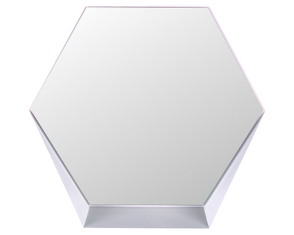 Gorillz Hive Wandspiegel met Plank - Hexagon Spiegel - 60 x 52 cm - Industrieel Wit