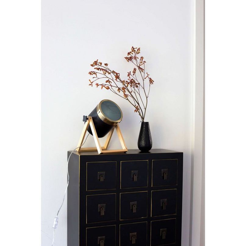 Tafellamp "Tim" gemaakt van zwart metaal en verzadigd plastic, met E27 -aansluiting, tafellamp voor binnen, 28 cm hoog