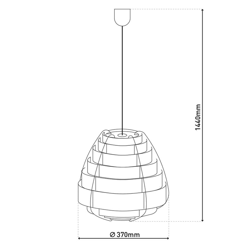 Hanglamp "Malmö", hanglamp gemaakt van plastic in beige, E27 -aansluiting, voor eetkamer, woonkamer, gang of kantoor, met een Ø37 cm