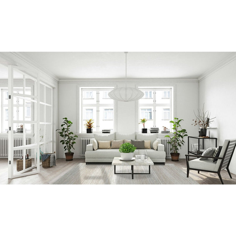 Ontwerptapijt geweven in jute en draden wazig rups