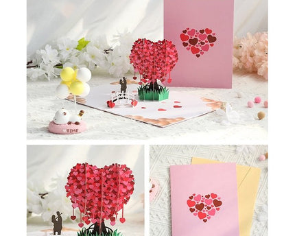 3D -kaart - Love Tree Valentijnsdagkaart