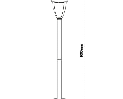 LED Buitenbasisbasis "Clint", gemaakt van metaal en plastic in het zwart, met geïntegreerde LED, padlichten