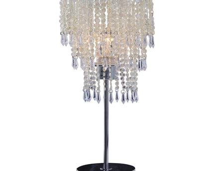 Deko hanger lamp "Kira", moderne kroonluchter gemaakt van metaal en plastic in helder/transparant, met E27 -versie en een Øvon 22,5 cm