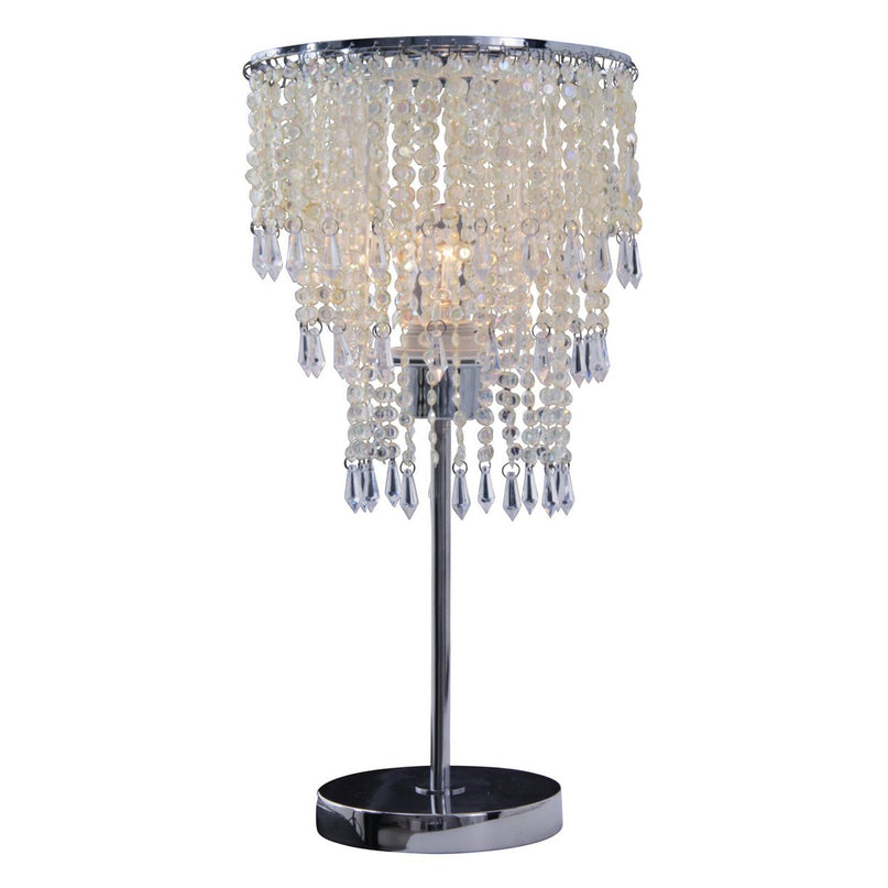 Deko hanger lamp "Kira", moderne kroonluchter gemaakt van metaal en plastic in helder/transparant, met E27 -versie en een Øvon 22,5 cm