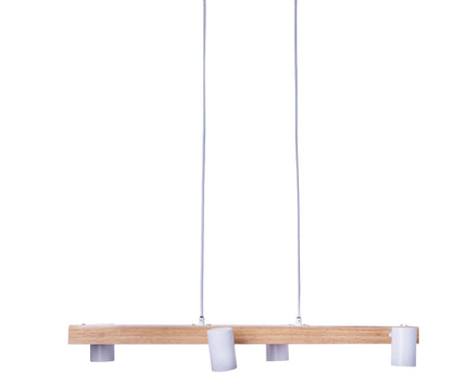 4 hanglamp "Frida" wit, hangende lamp, metaal, wit, GU10, hanglamp voor eetkamer, woonkamer, gang of kantoor, 80 cm lang