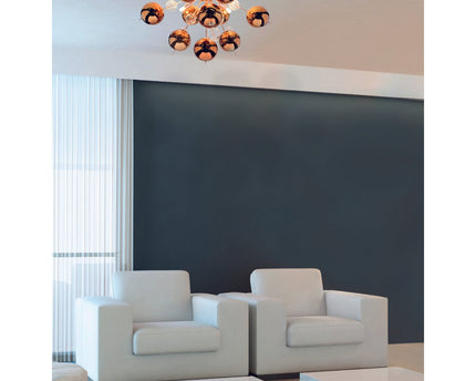 Plafondlicht "explosie" metaal en glas, G9 -versies, plafondlamp voor eetkamer, woonkamer, gang of kantoor, Ø57 cm
