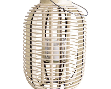 Decollicht "Korbinian" inclusief Solar Led Candle for Garden and Terrace, van Rattan in Light Nature, Solar Lamp Hoogte 32 cm