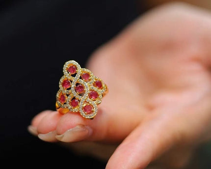 Echte Ruby Royal Frame Ring-verstelbaar