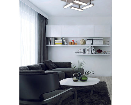 LED -plafondlamp "Turijn" 25 cm x 25 cm, ongeveer 11 cm hoog, chroom -gekleurd metaal, opaalgecoleerd plastic, geïntegreerde LED's, warm wit