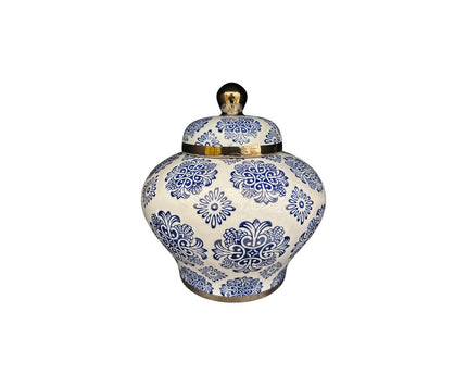 Blauw en wit porseleinen bloempot (voor keuken thuis)
