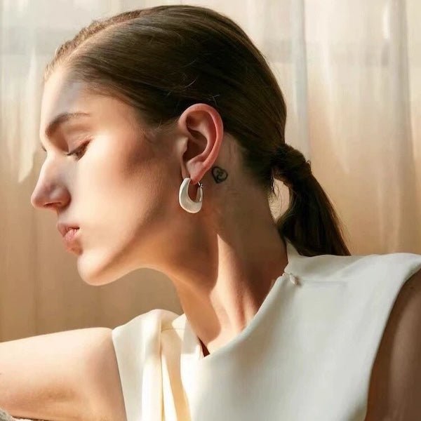 Unieke minimalistische emaille hoepels oorbellen