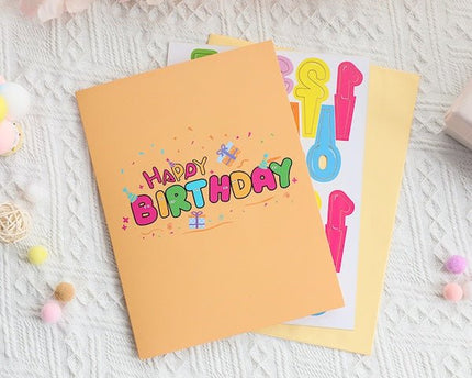 3D -kaart - Happy Birthday Letters Card
