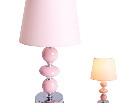 Keramische tafellamp "araga" 36 cm hoog, tafellamp gemaakt van metaal, keramiek, met tekstbladen, roze, met E14 -aansluiting, verlichting voor eetkamer, woonkamer, gang of kantoor,
