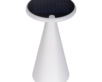 Zonne -batterijtafellamp "Palu" voor buiten en binnen, gemaakt van plastic in wit, 20 cm hoog