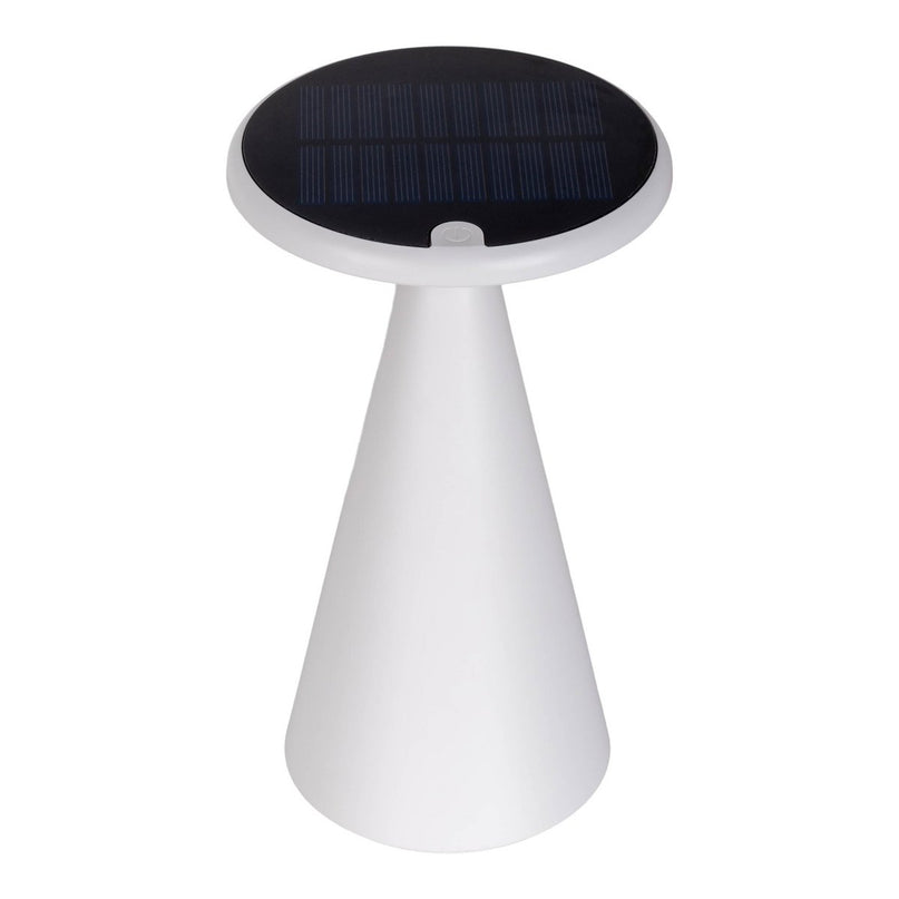 Zonne -batterijtafellamp "Palu" voor buiten en binnen, gemaakt van plastic in wit, 20 cm hoog
