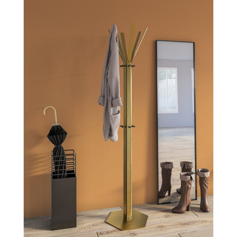 Gorillz Molto - Industrieel - Staande Kapstok - 14 Kapstokhaken - Geel