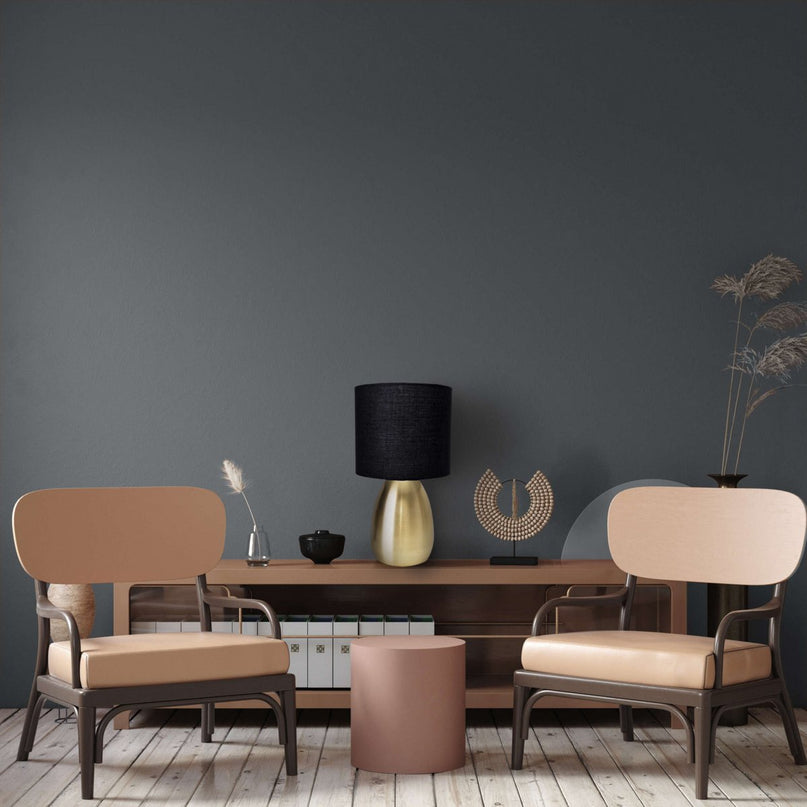 Taflamp "Aurum" 33 cm hoog in goud/zwart, gemaakt van metaal en textiel, met E14 -versie, verlichting voor eetkamer, woonkamer, gang of kantoor