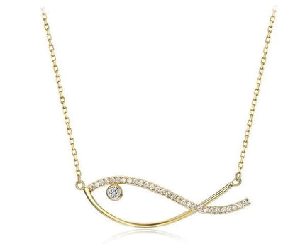 Oogverblindende vis goud vermeil ketting