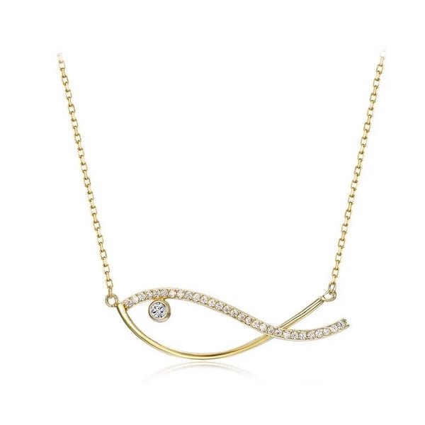 Oogverblindende vis goud vermeil ketting